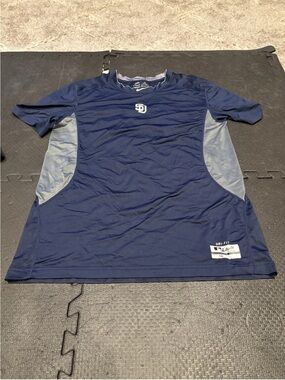 Nike San Diego Padres Tyson Ross Game Worn Pro Combat Compression Shirt XL Blue